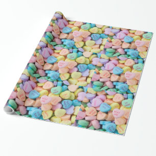 Süßigkeits-Gesprächsherzen des Valentinsgrußes Geschenkpapier