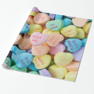 Süßigkeits-Gesprächsherzen des Valentinsgrußes Geschenkpapier