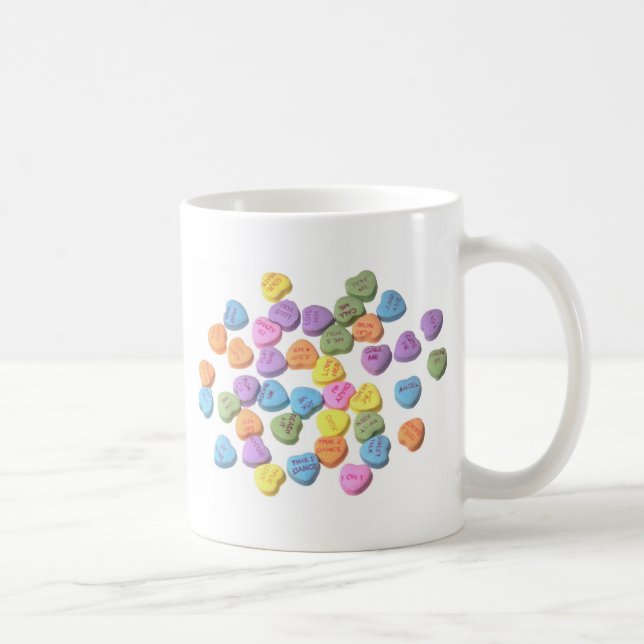 Süßigkeits-Mitteilungs-Herzen Kaffeetasse (Rechts)