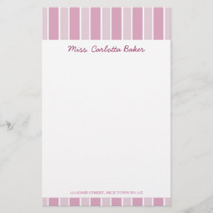 Süßigkeits-rosa Streifen-persönliches Briefpapi Briefpapier