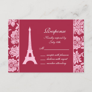 Süßigkeits-Rot in Paris-UAWG RSVP Karte