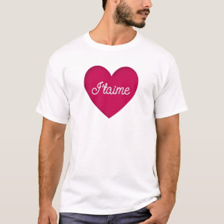 Süßigkeits-rotes Herz J'taime weißer T - Shirt S M