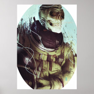 Süßigkeits-Schädel-Kosmonaut-Leinwand-Druck Poster
