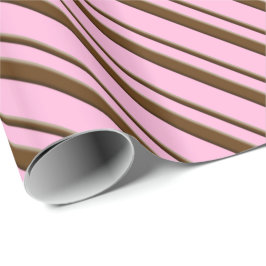 Süßigkeits-Streifen, rosa und schokoladenbraun Geschenkpapier