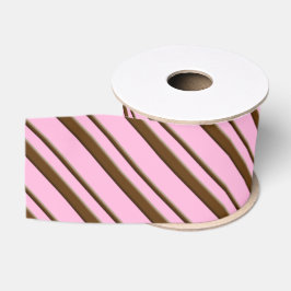 Süßigkeits-Streifen, rosa und schokoladenbraun Ripsband