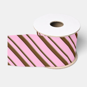Süßigkeits-Streifen, rosa und schokoladenbraun Ripsband