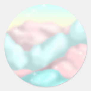 Süßigkeits-Wolken Runder Aufkleber