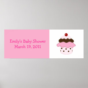 Süßigkeitslippe Cupcake Pink/White Custom Banner Poster