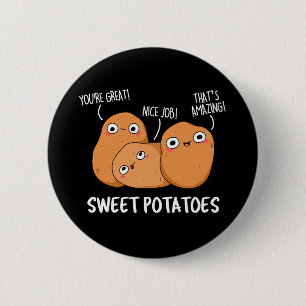 Süßkartoffeln Funny Food Puff Button