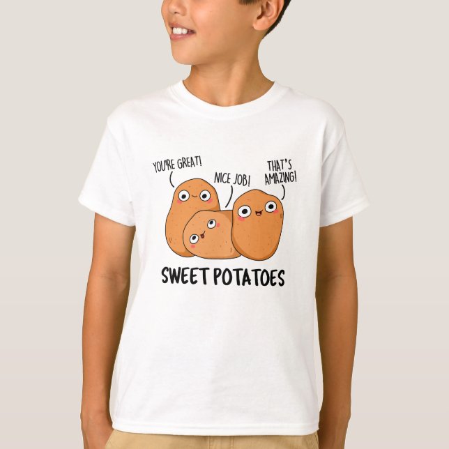 Süßkartoffeln Funny Food Puff T-Shirt (Vorderseite)