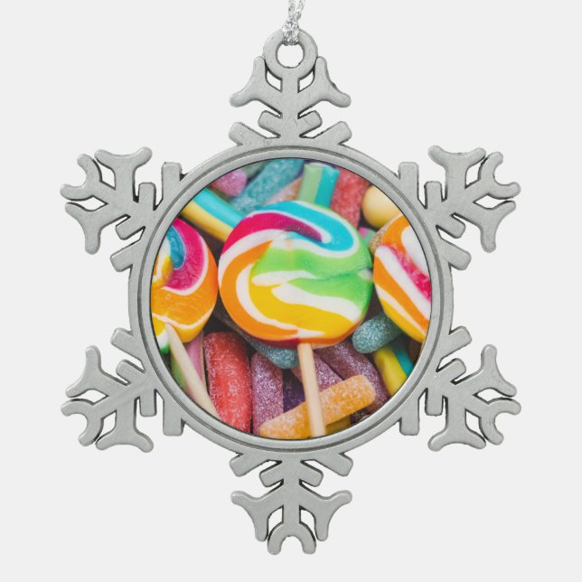 Süßkartoffeln Schneeflocken Zinn-Ornament (Vorderseite)