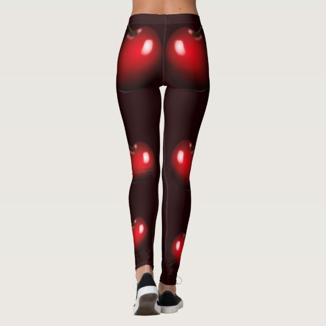 Süßkirschen - Dunkelrot Leggings (Rückseite)