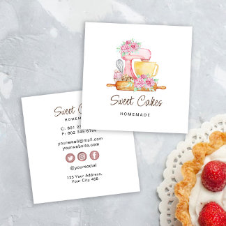 Süßkuchen Quadratische Visitenkarte