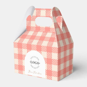 Süßlila, rosa Gingham karierte Gastgeschenk Hochze Geschenkschachtel