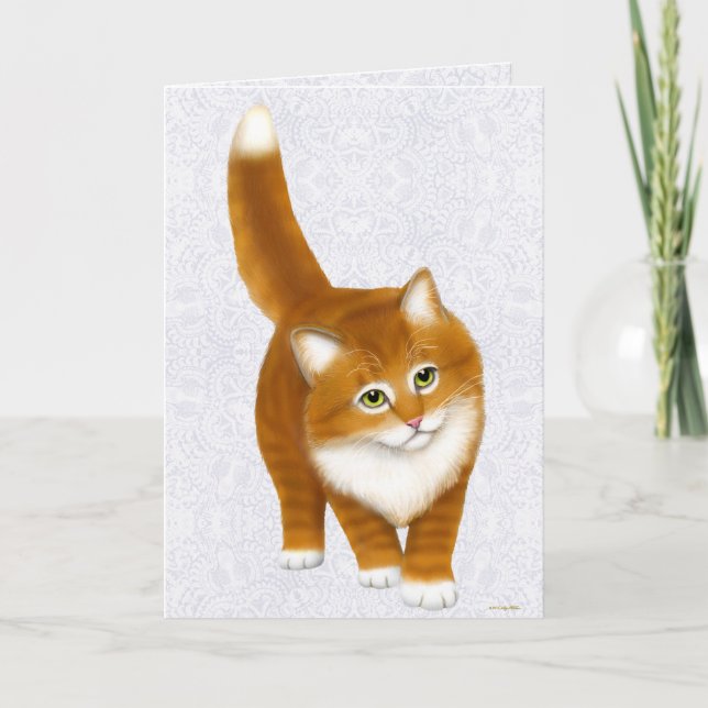 Süßorangetabby-Kätzchen-Gruß-Karte Karte (Vorderseite)