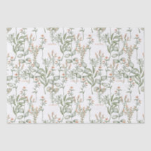 Süßpachelfloralen und Grüntöne Gewebepapier
