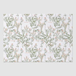 Süßpachelfloralen und Grüntöne Gewebepapier Seidenpapier