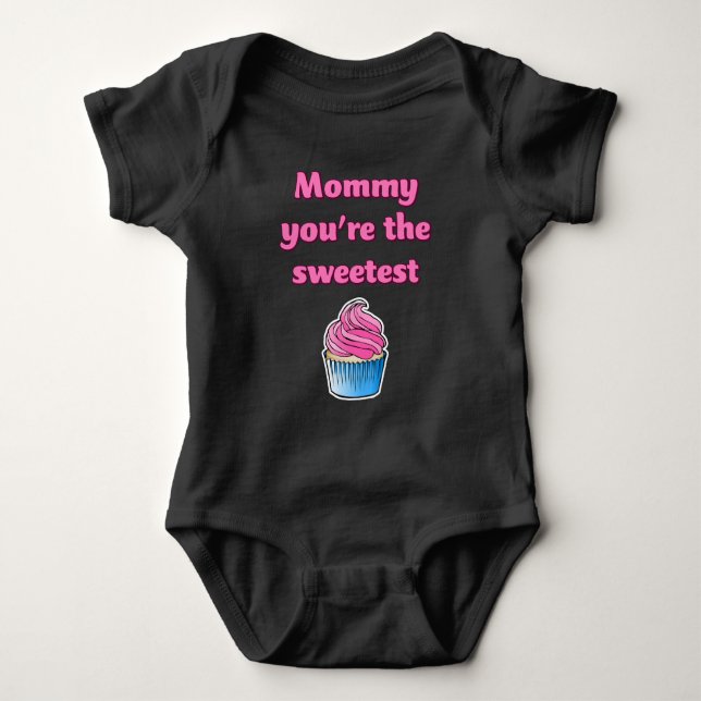 Süßrosa Cupcake Baby Strampler (Vorderseite)
