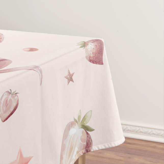 Süßrosa Erdbeeren Liebe Herz und Sterne Tischdecke (Beispiel)