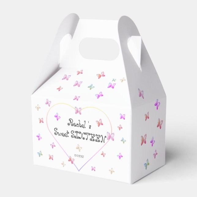 Süßrosa Herzklopfen Süß 16 Geburtstag Geschenkschachtel (Vorderseite)