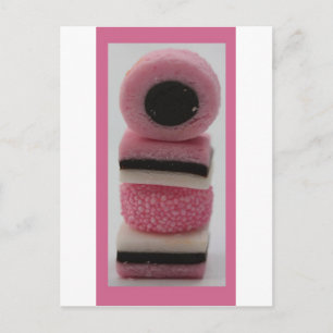 Süßrosa Postkarte