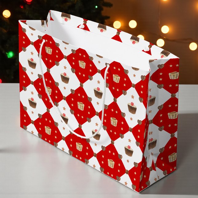 Süßschokolade Leckereien Moderne Weihnachtswasserf Große Geschenktüte (Von Creator hochgeladen)