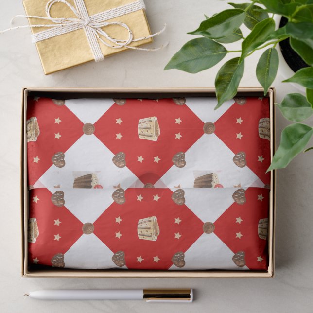 Süßschokolade Leckereien Moderne Weihnachtswasserf Seidenpapier (Geschenk)