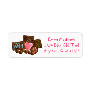 Süßschokolade Rücksendeadressen-Aufkleber