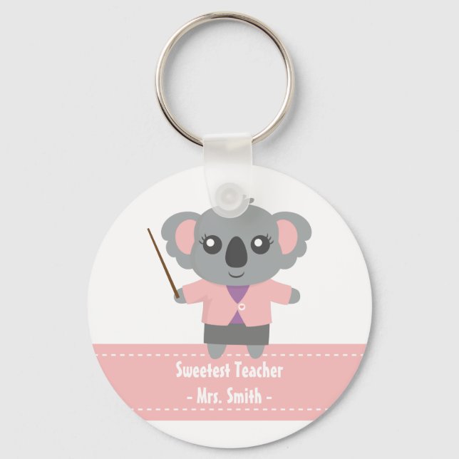 Süßster Lehrer, Niedlicher Koala-Bär, Wertschätzun Schlüsselanhänger (Vorderseite)