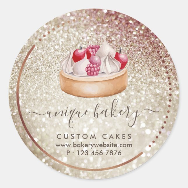 Süßwaren Creme Cheesecake Glitzern Runder Aufkleber (Vorderseite)