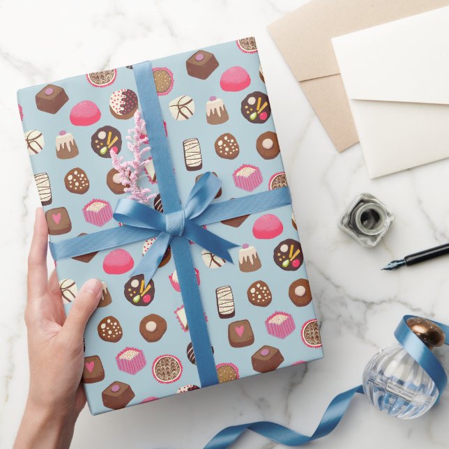 Süßwaren mit Schokolade Geschenkpapier (Schenken)