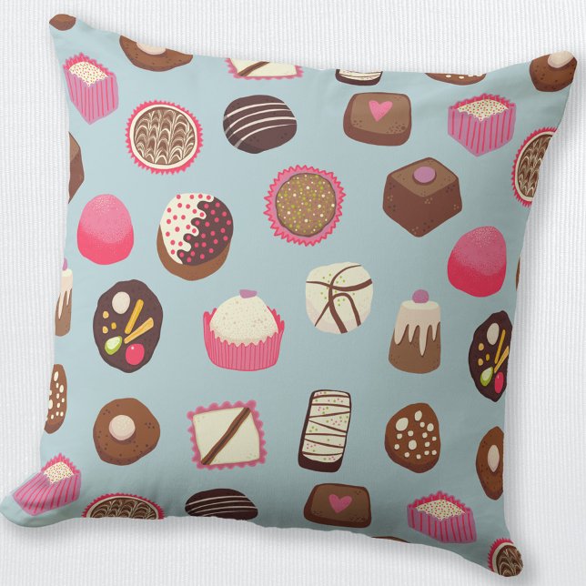 Süßwaren mit Schokolade Kissen (Chocolates and candies throw pillow)