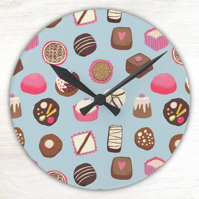 Süßwaren mit Schokolade Runde Wanduhr (Chocolates and candies fun wall clock)