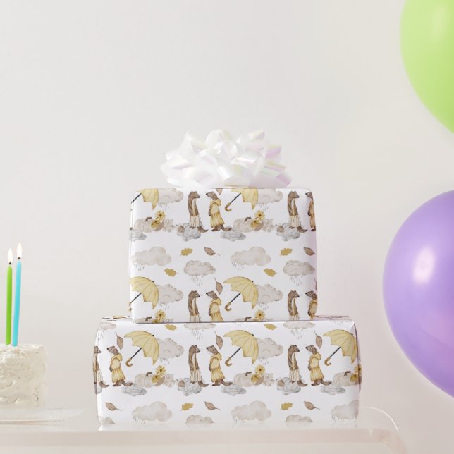 Süßwaren Schirme, Regenwolken, Blume Geschenkpapier (Partygeschenke)