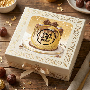 Süßwarenbäckerei Logo Quadratischer Aufkleber