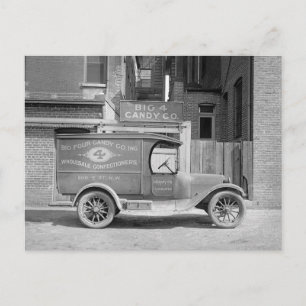 Süßwarenlieferwagen, 1926 postkarte