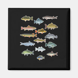 Süßwasserfisch-Arten Angeln Magnet