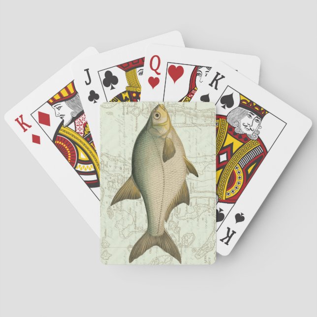 Süßwasserfisch auf Karte Spielkarten (Rückseite)