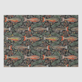 Süßwasserfisch, Stilvolles Design, Forelle, Fische Seidenpapier