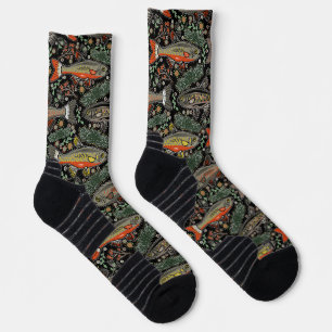Süßwasserfisch, Stilvolles Design, Forelle, Fische Socken