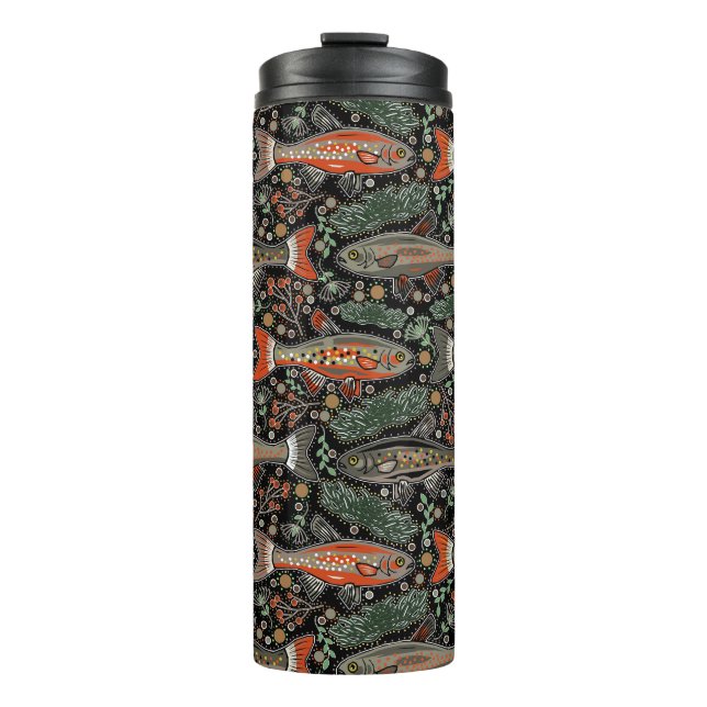 Süßwasserfisch, Stilvolles Design, Forelle, Fische Thermosbecher (Vorderseite)