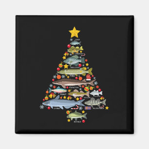 Süßwasserfischarten Weihnachtsbaum Angeln Xma Magnet