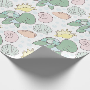 Süßwasserschildkröten und Babywaschpapier Geschenkpapier