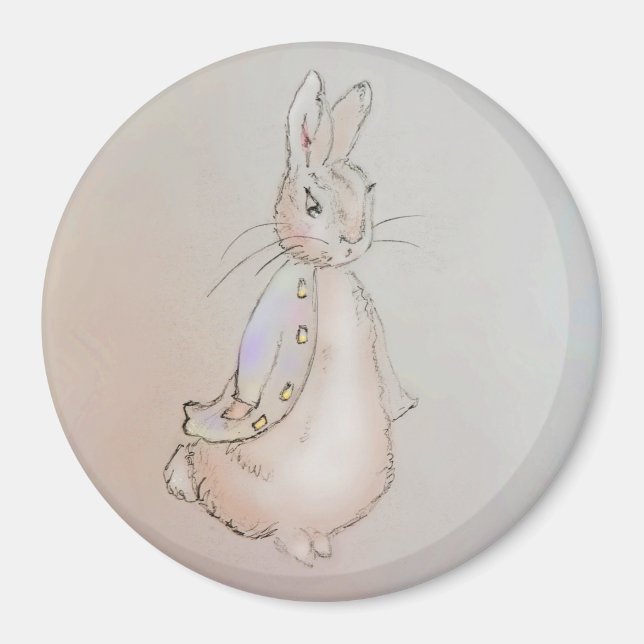 Süßweinkaninchen (in Pastellfarben), Kühlschrankma Magnet (Vorne)