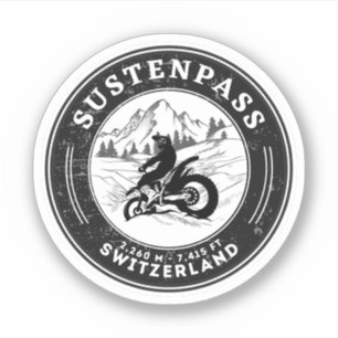 Susten Pass - Motorradtour in den Schweizer Alpen Aufkleber