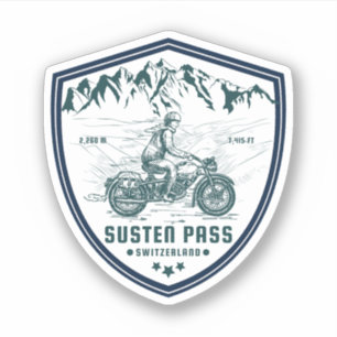 Susten Pass - Motorradtour in den Schweizer Alpen Aufkleber