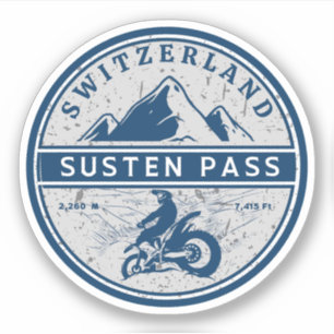 Susten Pass - Motorradtour in den Schweizer Alpen Aufkleber