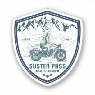 Susten Pass Schweizer Alpen Motorradtour Aufkleber