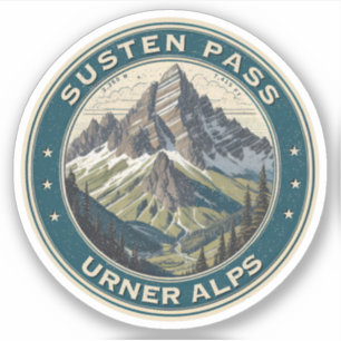 Sustenpass, Schweizer Alpenstraße Aufkleber
