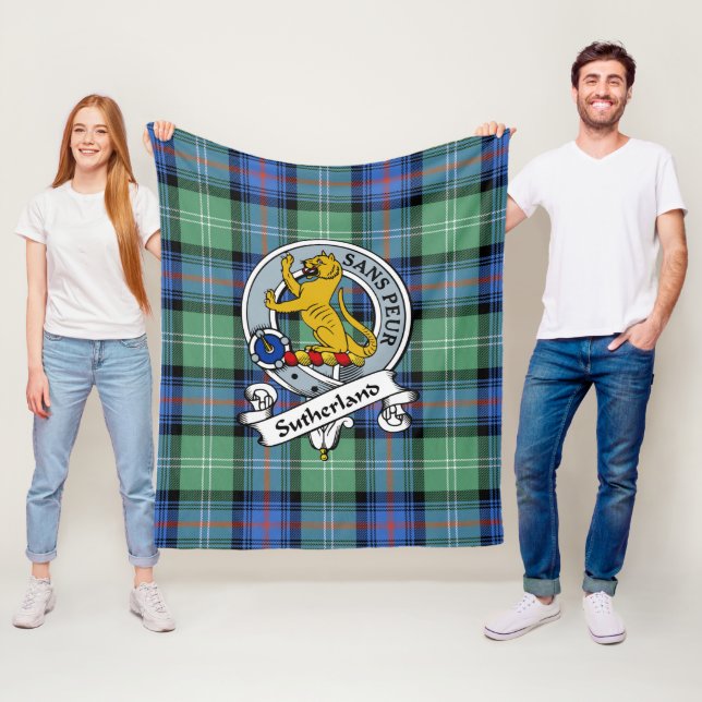 Sutherland Alte Antike Clan Abzeichen Tartan Karie Fleecedecke (Beispiel)
